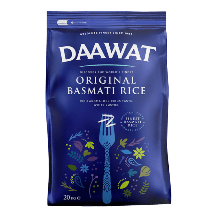 Daawat Basmati Original Rice 20kg (Blue Bag)