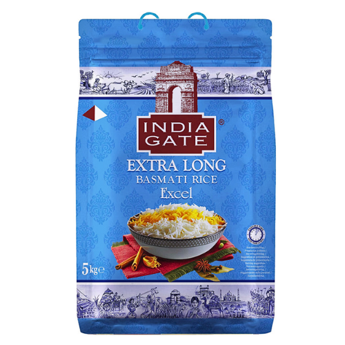 India Gate Extra Long Basmati Rice Excel 5kg